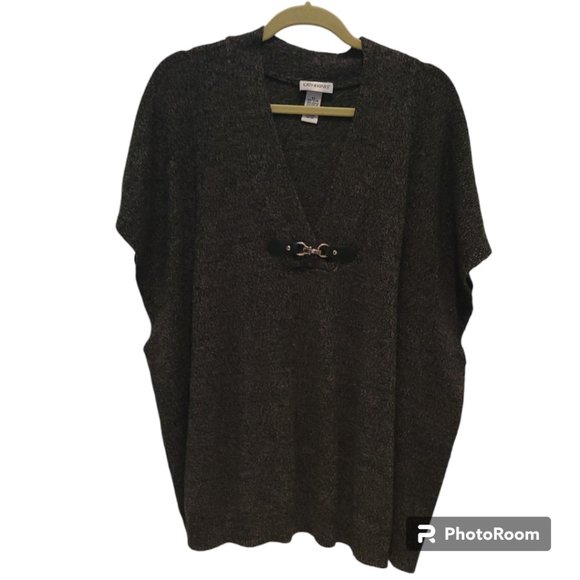 ✨ Catherines Knit Poncho Vest | Plus Size 2X (22/24W) | Cozy Layering Piece - Picture 3 of 8